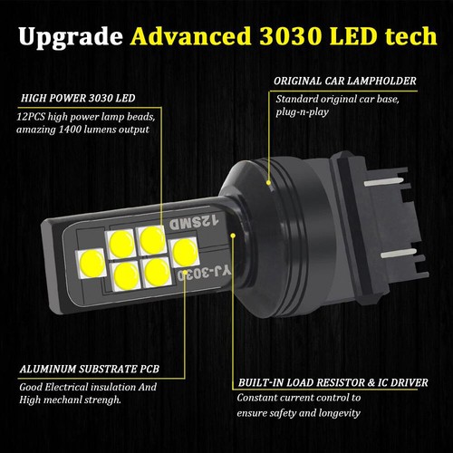 G4 AUTOMOTIVE 2x 3157 LED Bulb Upgraded 3030 SMD Colorful Turn Signal Tail Light - Picture 3 of 8