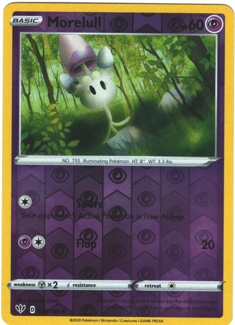 Morelull 79/189 Darkness Ablaze Reverse Holo Common Pokemon Card Pokémon TCG 079