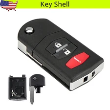 Flip Remote Car Key Fob Case Shell 3 Button For 2006-2015 Mazda 5 2 3 CX-7 CX-9