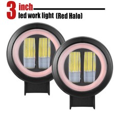 2x 3inch Round 7d Led Work Light Bar Spot Driving Fog Pods Drl Red Halo Off Road 2x 3inch Round 7d Led Work Light Bar Spot Driving Fog Pods Drl Red Halo Off Road
