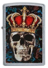 Zippo Windproof Lighter with Skull King with Crown, 49666, New In Box