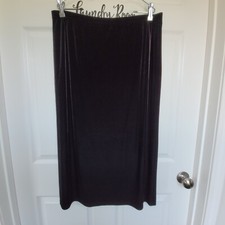 Requirements Vintage 90s Velvet Velour Black Long Maxi Skirt Women's Size Large