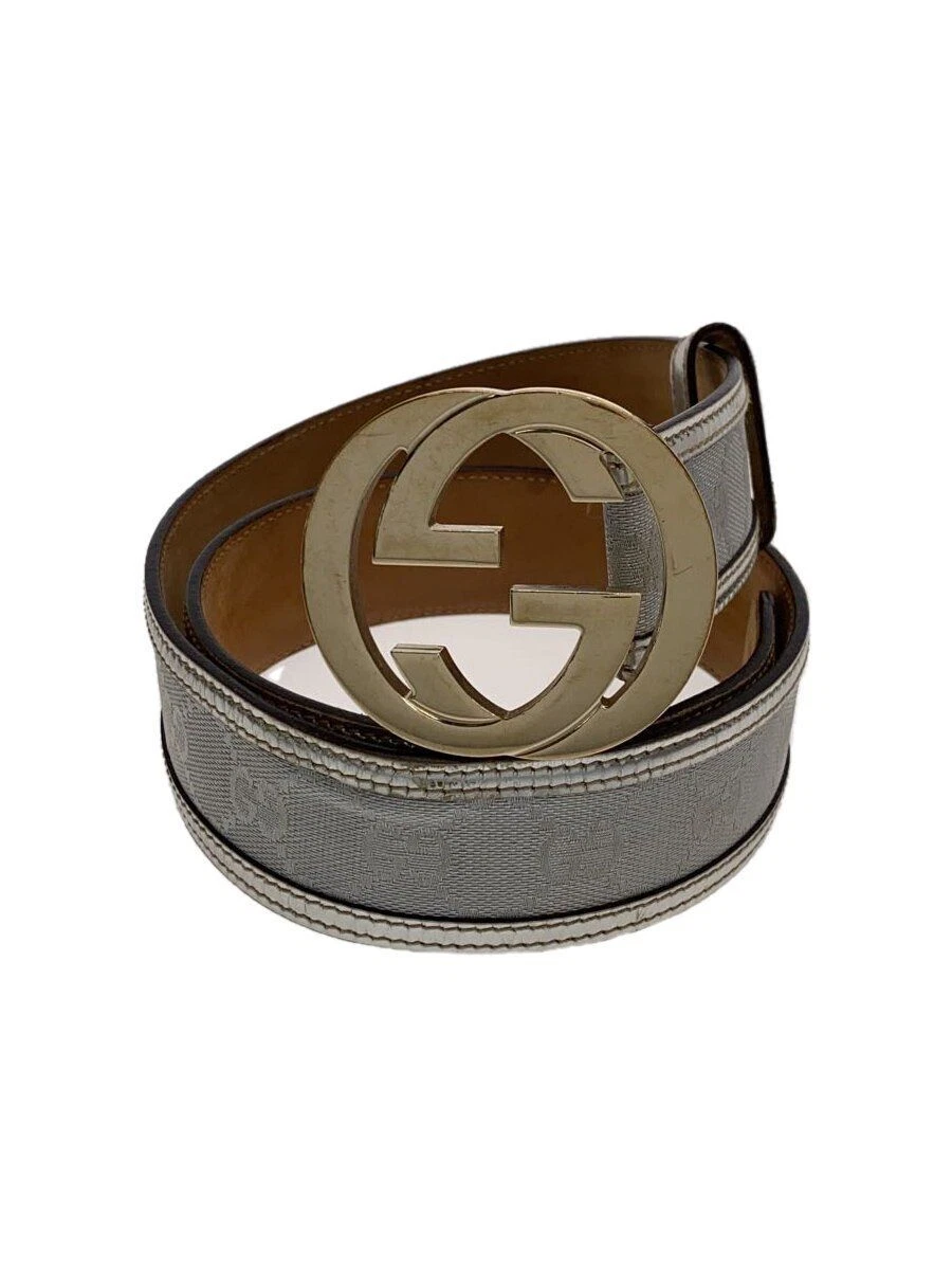 Ceinture GUCCI cuir argent motif total femme 114876 1476 80 32 Occasion