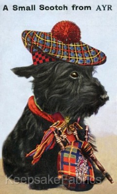Scottish Terrier AYR Crazy Quilt Block Multi Sizes