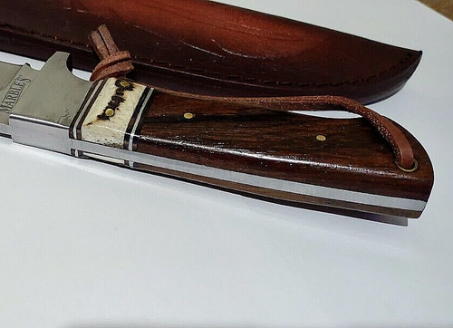 MARBLES GENUINE STAG HUNTING BOWIE KNIFE W/ SHEATH CASE AND LEATHER LANYARD ! - Picture 5 of 6