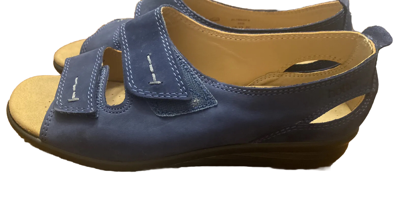 APL Sandali donna Hotter Comfort Concept blu navy taglia 8 slip on punta aperta pelle