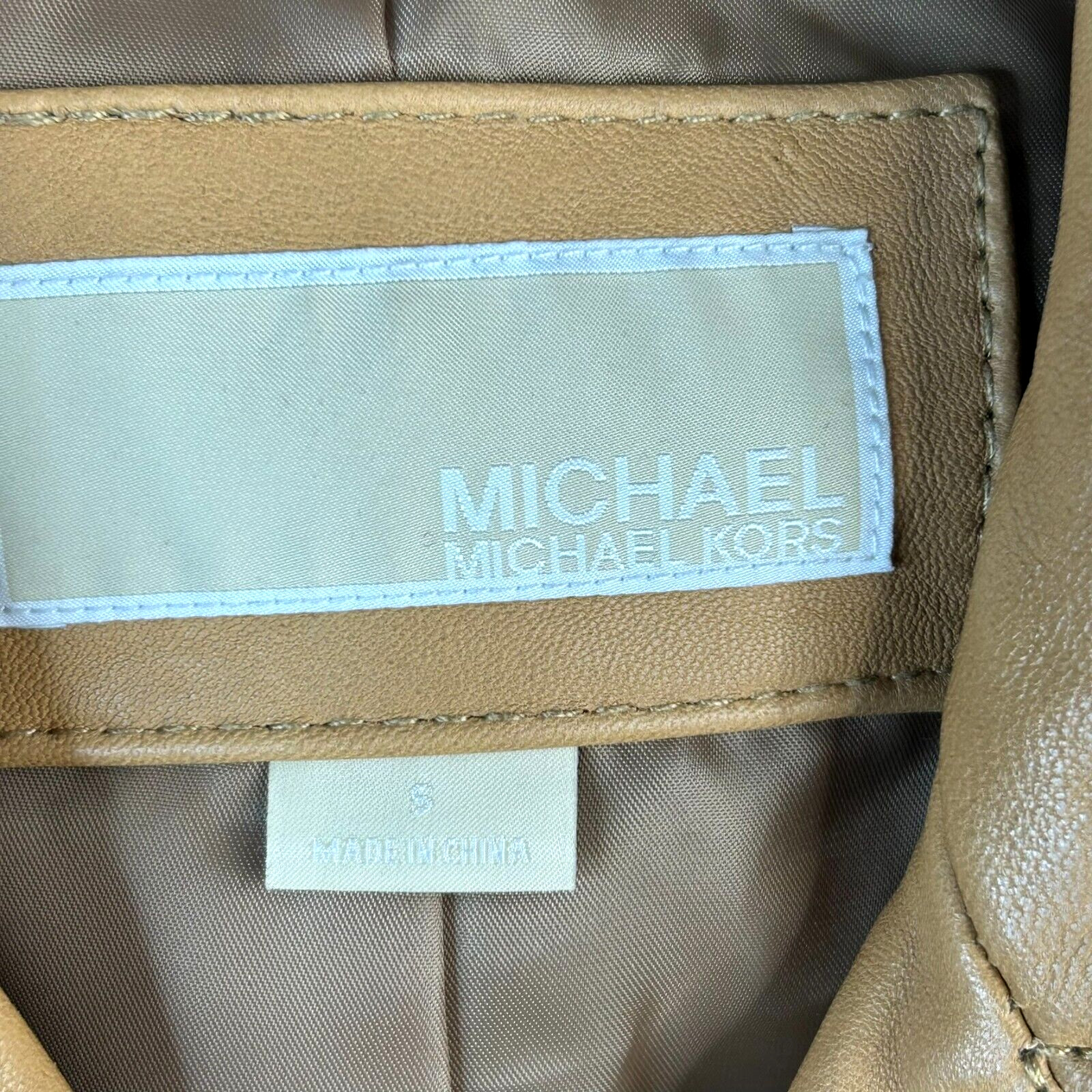 Michael Kors Women's Soft Lambs Leather Cropped Jacket Size Small image 6