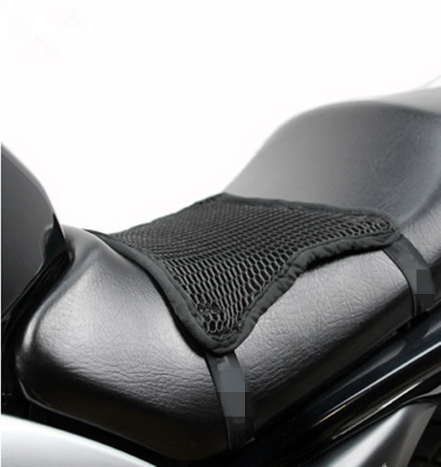 Black L Size Motorcycle Cool Seat Cover Mesh Cushion Sunscreen Pad Accessories - Изображение 2 из 4