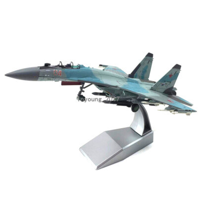 1:100 Russian SU-35 Super Flanker Fighter Airplane Model Diecast Aircraft Blue