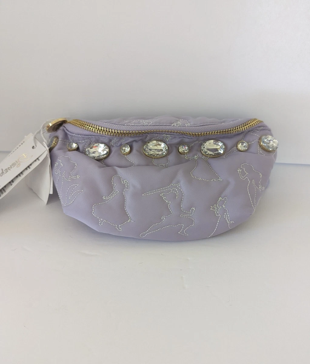 Disney Parks Stoney Clover Lane Princess Puffy Jeweled Purple Fanny Pack