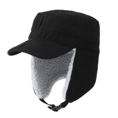 Mens Women Ear Warm Hat Earflaps Winter Hat with Visor Military Cap US