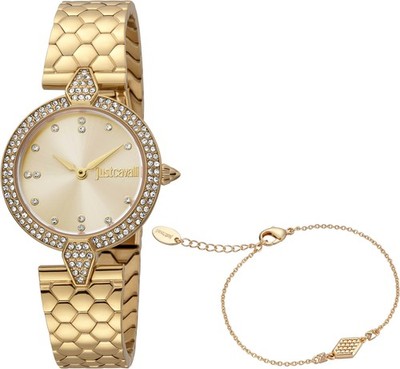 Just Cavalli - Set Nobile JC1L159M0055, Edelstahgehäuse, Mineralglas, Damenuhr