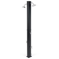 9.3 Gallon Solar Heated Outdoor Shower with Dual Shower Heads-Black
