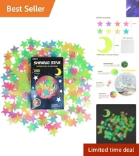 Transform Your Child’s Room with 200 Glow in the Dark Star Stickers & Moon