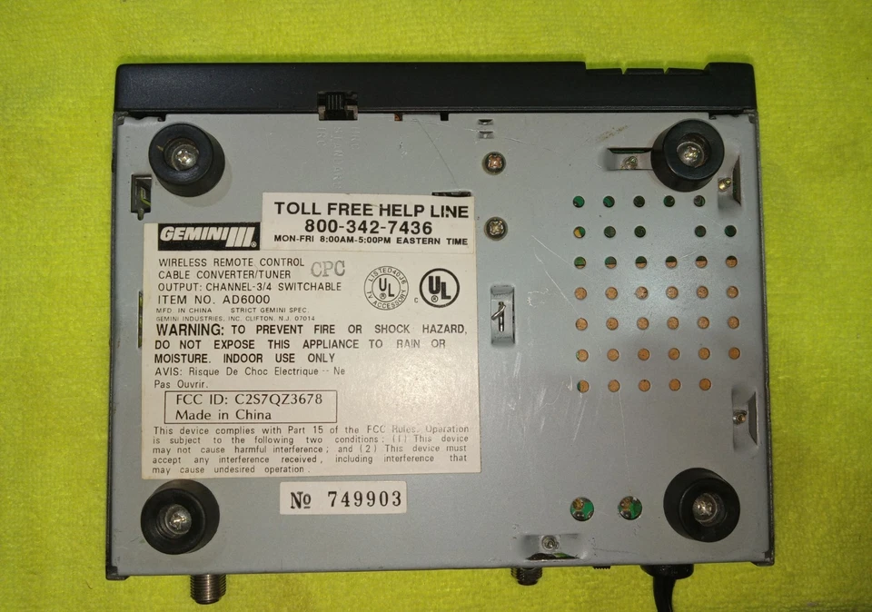 Gemini AD6000 Remote Control Cable Converter Tested - Works (NO REMOTE) - Image 4 of 4