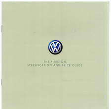 Volkswagen Phaeton Specifications 2009-2010 UK Brochure 6.0 W12 & 3.0 V6 TDi