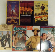 7 VHS Westerns 50's Gun Hill Bravados Winchester OK Corral Arrowhead Shane Pony
