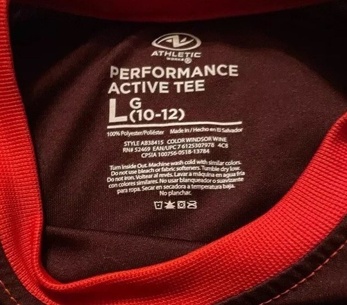 Athletic Works Long Sleeve Shirt Red Can’t Stop Me Youth Boys Size Large 10/12 - Picture 3 of 4