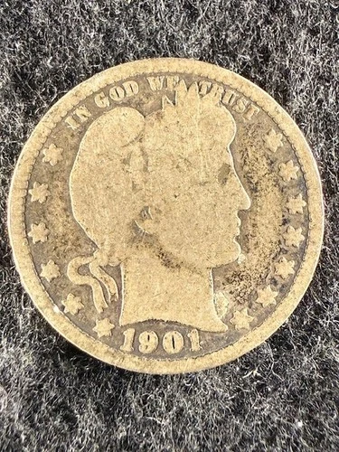 1901-P Barber Quarter 25C - 90% Silver - GREAT COIN! SHIPS FREE!