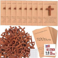 Set Pocket Crosses in Bulk, Mini Wooden Cross with Hug Greeting 120 Brown