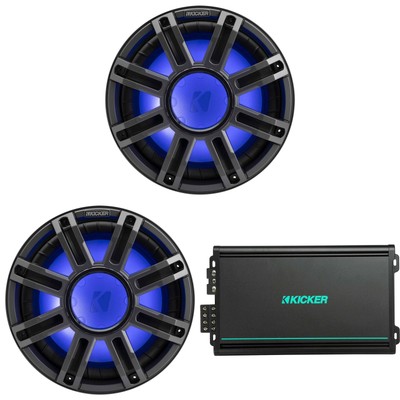 Kicker (2) 51MWF124 - MWF 12-Inch Premium Marine Subwoofer (free-air) 4-ohm &...