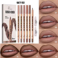 6pcs Set Lip Liner Matte Waterproof Pencil Lipstick Long Lasting Makeup Pen UK