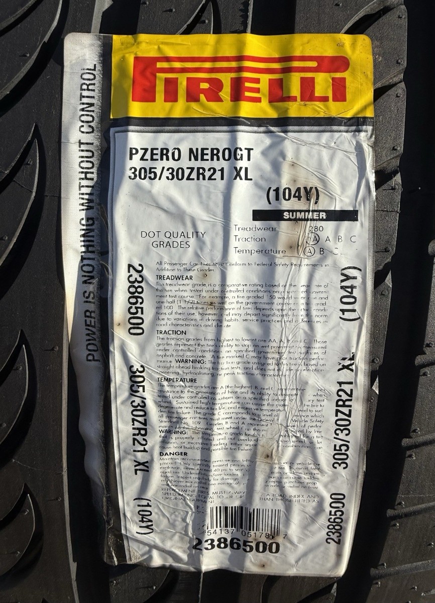 Set of TWO BRAND NEW 305/30ZR21 (104Y) Pirelli P Zero Nero GT