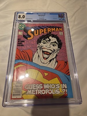 Superman #9 CGC 8.0 1987 Joker app NEWSSTAND Edition Rare