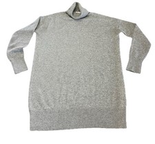 Everlane 100% Cashmere Light Gray Sweater Knit Mini Dress, Turtleneck, Sz S