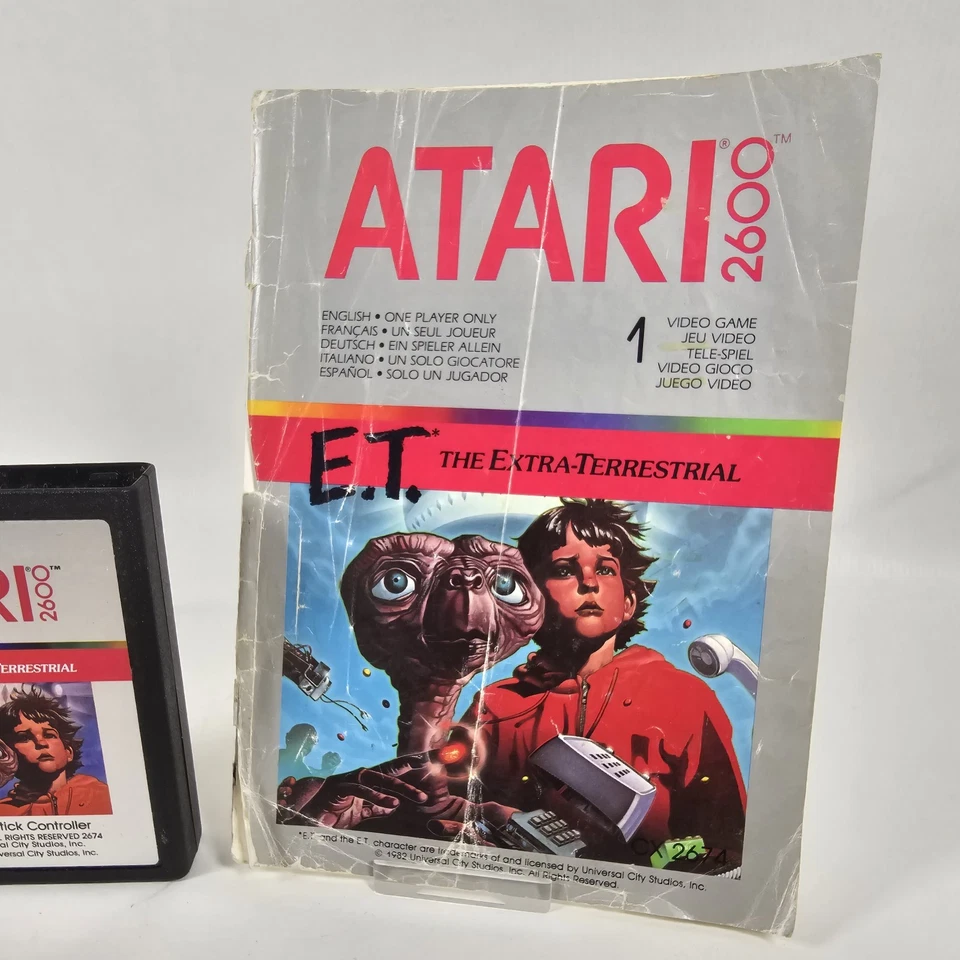 ET Extra Terrestrial Atari 2600 carrello e gioco manuale (manuale danneggiato) - Immagine 3 di 4
