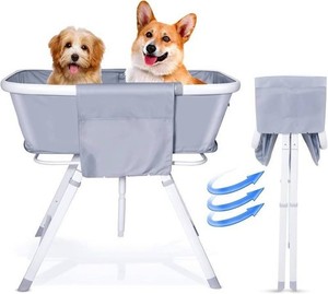 Portable Dog Bathtub, Dog Bath Tub,Pets Washing Bathing Station with Safety Lock
