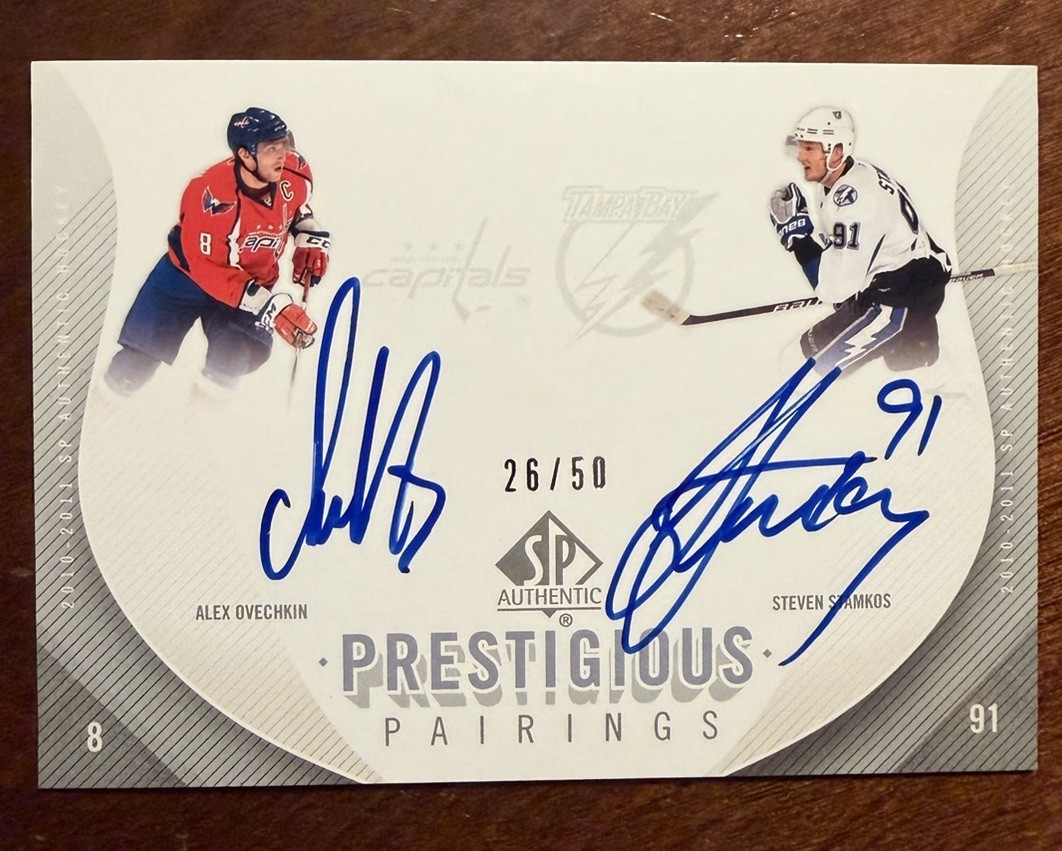 ALEX OVECHKIN/STEVEN STAMKOS 2010/11 SP Authentic Prestigious Pairings Auto/50