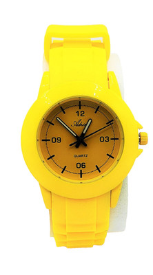 Adrina Armbanduhr Damen Herren Unisex Sportliche Anaolg Uhr Gelb Silikonarmband