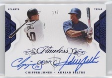 2020 Flawless Dual Signatures Sapphire 1/7 Adrian Beltre Chipper Jones Auto 6fs