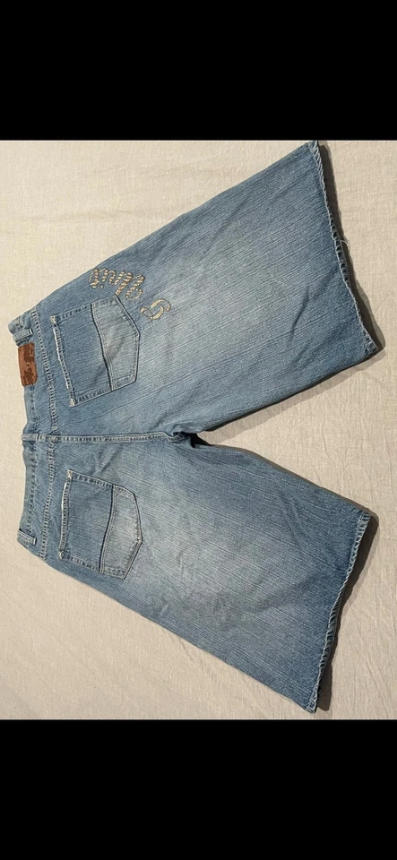 Shorts jeans masculino vintage unidade G soletrado 50 centavos tamanho 40 azul desbotado - Imagem 2 de 4