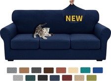 New 4 Piece Sofa Cover Super Stretch Thick Soft Sofa Cover,Navy Blue