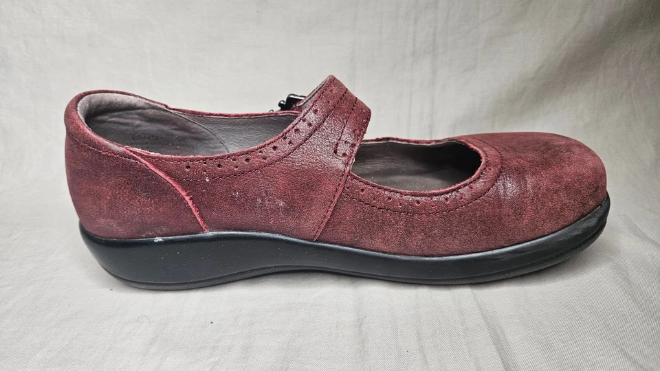 Alegria by PG Lite Mary Jane Clogs 女式 39 欧元 US 9 红色珠光皮鞋 — 第 3/4 张图片