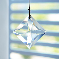 2 Inch Square Clear Crystal Prism Suncatcher, Rainbow Maker