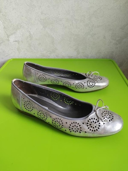 Damen Paul Green Heels Grau Leder 42