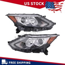 For 2017 2018 2019 Nissan Rogue Sport Halogen Headlight Assembly Pair L+R