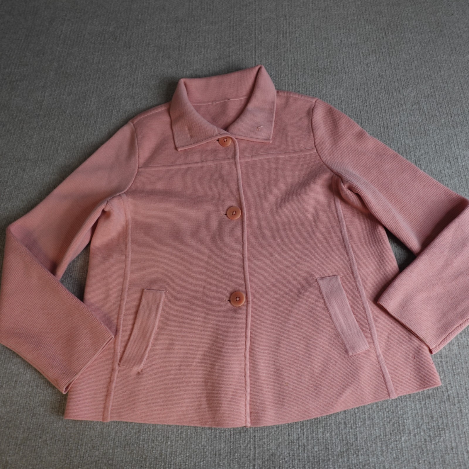 Talbots Womens Jacket Large Pink Sweater 100% Merino Wool