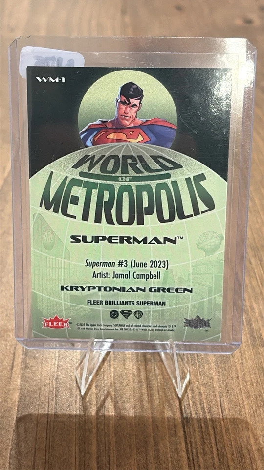 2025 Fleer Brilliants Superman World Of Metropolis SUPERMAN Kryptonian Green SSP - Image 4 of 4
