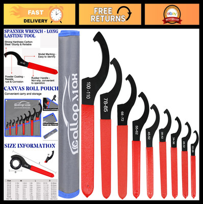 9Pcs Coilover Spanner Wrench Tool Set for Motorcycle Shock - Carbon Steel, Porta