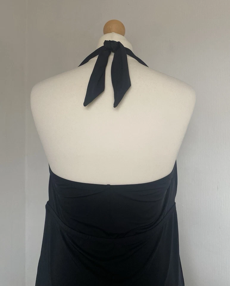 Women’s Elomi Swimwear Black Patterned Halter neck Tankini Top Size 16 - Image 4 of 4