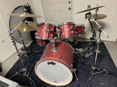 PDP M5 Drum Set Zildjian K Custom Dark cymbals Tama Speed Cobra Double Pedal
