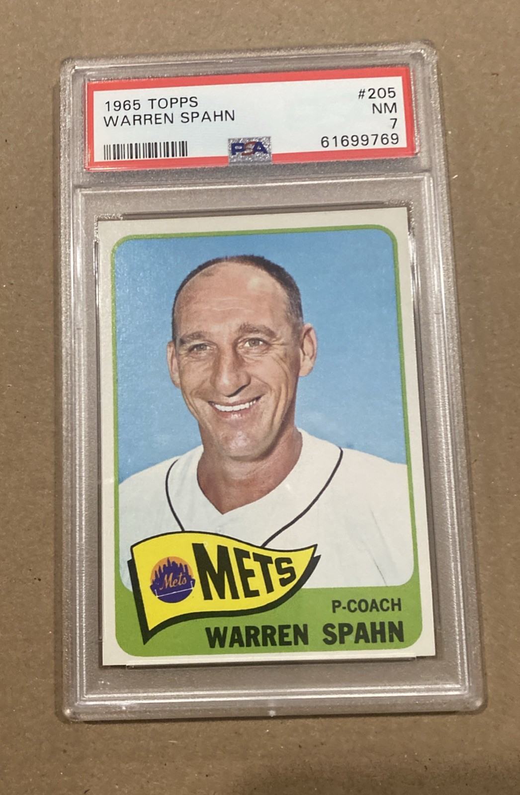1965 Topps - Warren Spahn #205 PSA 7 Cert# 61699769