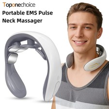 Neck Massager with EMS Heating Therapy Portable Electric Cervical Massager