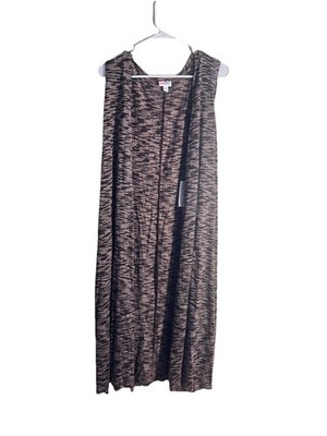 LULAROE brown off white grayish green Ombre Knit JOY Long Duster Vest NWT XL 