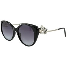 Swarovski SK0279 Womens Plastic Sunglass 01B Shiny Black 54-17 Gray Grad Lenses