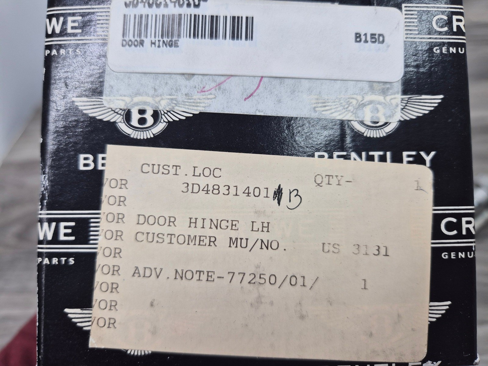 Bentley Continental 2011-2018 Front Left Side Door Hinge 3D4831401A